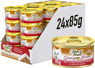 FANCY FEAST Gravy Lovers Beef Feast in Roasted Beef Flavour Gravy 24X85G