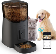 Pet Feeder,1080P HD Wifi 6L Automatic Cat Feeder 110°Angle Adjustable with Night Vision