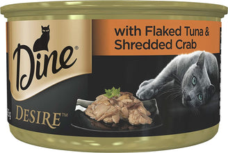 DINE Desire Flaked Tuna and Shredded Crab Wet Cat Food 85G X 24 Pack