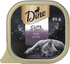 DINE Cuts in Gravy with Lamb Adult Cat Wet Food 85G X 14 Pack