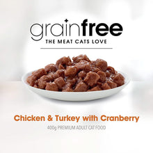 Fussy Cat Grain Free Chicken and Turkey with Cranberry Wet Cat Food 400G (Pack of 12)