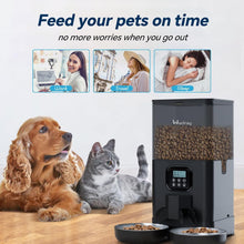 Automatic Pet Feeder,  Timed Cat Food Dispenser 6L Double Dog Feeder with 2 Stainless Steel Bowls