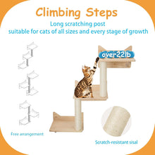 Pine Cat Wall Shelves, Set of 5 Cat Wall Furniture, Cat Scratching Post with 3 Steps, Cat Perch, Cat House and Cat Condo - Cat Shelves for Wall