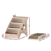 Kitty Kingdom  Dog Ramp Steps For Bed Sofa Car Pet Stairs Ladder Portable Foldable Beige