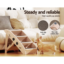 Kitty Kingdom  Dog Ramp Steps For Bed Sofa Car Pet Stairs Ladder Portable Foldable Beige