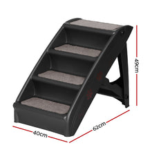 Kitty Kingdom  Dog Ramp Steps For Bed Sofa Car Pet Stairs Ladder Portable Foldable Black