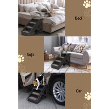 Kitty Kingdom  Dog Ramp Steps For Bed Sofa Car Pet Stairs Ladder Portable Foldable Black