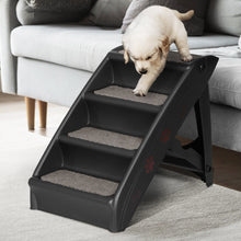 Kitty Kingdom  Dog Ramp Steps For Bed Sofa Car Pet Stairs Ladder Portable Foldable Black