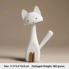 Cute Cat Ceramic Statue - Modern Home Decor Accent