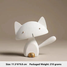 Cute Cat Ceramic Statue - Modern Home Decor Accent