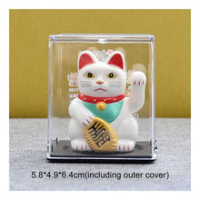 Solar Powered Maneki Neko Lucky Cat for Home Decor