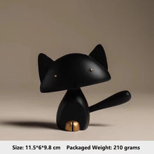 Cute Cat Ceramic Statue - Modern Home Decor Accent