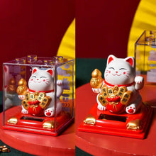 Solar Powered Maneki Neko Lucky Cat for Home Decor