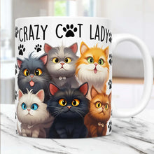 Crazy Cat Lady White Ceramic Coffee Mug 11oz