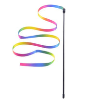 Cute Rainbow Strips Cat Teaser Wand