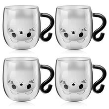 Willstar Cute Cat Mug – Insulated Glass Tea & Coffee Cup for Cat Lovers