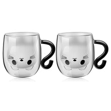 Willstar Cute Cat Mug – Insulated Glass Tea & Coffee Cup for Cat Lovers