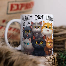 Crazy Cat Lady White Ceramic Coffee Mug 11oz