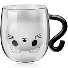 Willstar Cute Cat Mug – Insulated Glass Tea & Coffee Cup for Cat Lovers