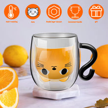 Willstar Cute Cat Mug – Insulated Glass Tea & Coffee Cup for Cat Lovers