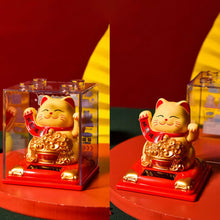 Solar Powered Maneki Neko Lucky Cat for Home Decor