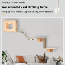 Cat Wall Shelves, Cat Wall Shelves and Perch for Wall, Cat Furniture Wall Mounted Cat Furniture 1 Cat Condos House, 2 Cat Wall Shelves, 1 Cat Scratching Post, 1 Cat Bridge Ladder