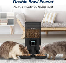 Automatic Pet Feeder,  Timed Cat Food Dispenser 6L Double Dog Feeder with 2 Stainless Steel Bowls