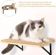 Cat Wall Mounted Shelf with Mat, Wooden Cat Perches, Cat Kitten Activity Climbing Steps for Lounging Climbing Playing Scratching Sleeping Perching