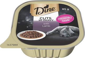 DINE Cuts in Gravy with Lamb Adult Cat Wet Food 85G X 14 Pack