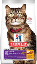 Hill's Science Diet Sensitive Stomach and Skin Adult, Chicken and Rice Recipe, Dry Cat Food, 3.17Kg Bag