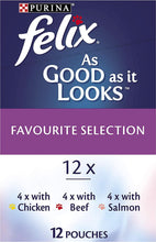 Felix As Good As It Looks, Adult Favourite Selection Wet Cat Food, 5 Cartons Each 12X85g