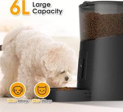 Pet Feeder,1080P HD Wifi 6L Automatic Cat Feeder 110°Angle Adjustable with Night Vision